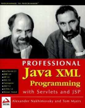 Paperback Professional Java XML Programming with Servlets and JSP Book