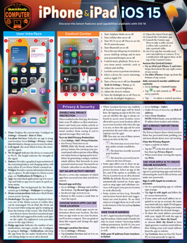 Cards iPhone & iPad IOS 15: A Quickstudy Laminated Reference Guide Book