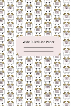 Paperback Cute Baby Sheep Theme Wide Ruled Line Paper Book
