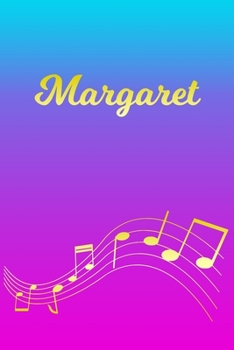 Margaret: Sheet Music Note Manuscript Notebook Paper | Pink Blue Gold  Personalized Letter M Initial Custom First Name Cover | Musician Composer ... Notepad Notation Guide | Compose Write Songs
