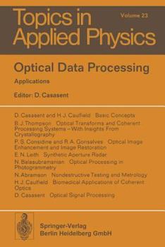 Paperback Optical Data Processing: Applications Book