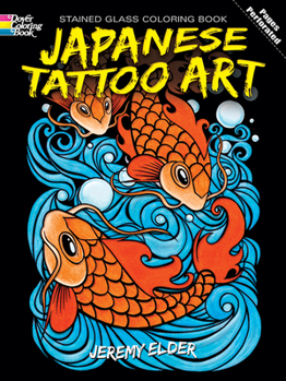 Paperback Japanese Tattoo Art Stained Glass Coloring Book