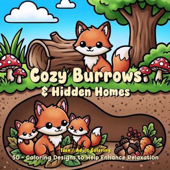 Paperback Cozy Burrows & Hidden Homes: 50 - Coloring Designs to Help Enhance Relaxation Book
