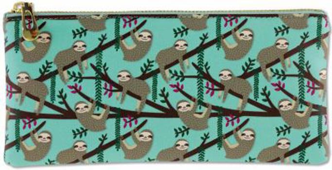 Leather Bound Pencil Pouch Sloths Book