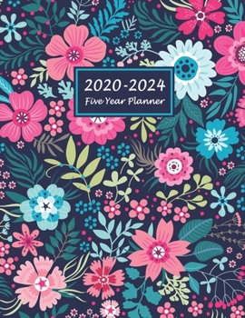 Paperback 2020-2024 Five Year Planner: Five Year Monthly Planner 8.5 x 11 with Coloring Pages (Volume 2) Book
