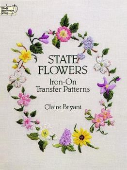 Paperback State Flowers Iron-On Transfer Patterns Book