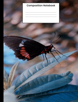 Paperback Composition Notebook: Cute Colorful Butterfly Gift College Ruled Notebook Journal Diary For Men Women Students Book