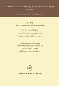 Paperback Entwicklung Und Erprobung Von Krafteinleitungselementen Für Strukturschaumteile Und Sandwichkonstruktionen [German] Book