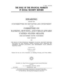 Paperback The role of the financial markets in social security reform Book