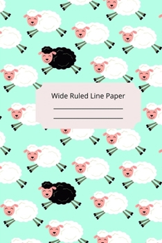 Paperback Cute Baby Sheep Theme Wide Ruled Line Paper Book
