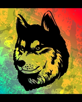 Husky Color Burst Notebook: Dog Lovers Blank Lined Journal Note Pad 8x10