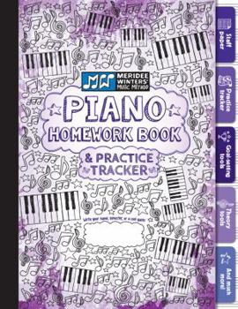 Paperback Piano Homework Book and Practice Tracker (Purple) Book