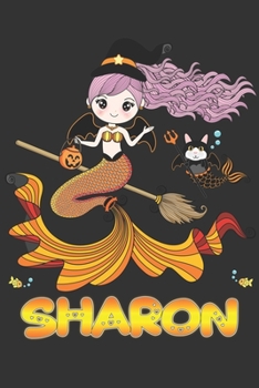 Sharon: Sharon Halloween Beautiful Mermaid Witch, Create An Emotional Moment For Sharon?, Show Sharon You Care With This Personal Custom Gift With Sharon's Very Own Planner Calendar Notebook Journal