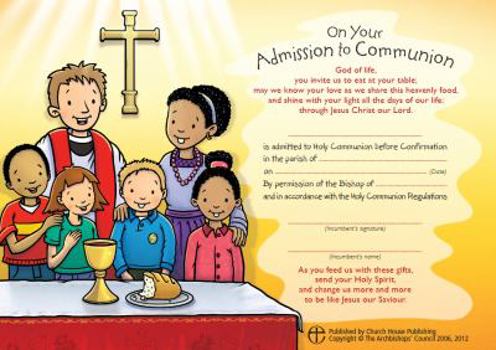 Hardcover Admission to Communion Certificates Book