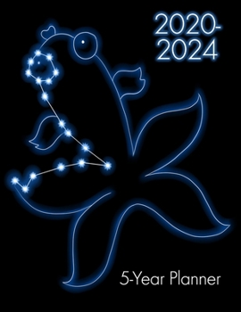 2020-2024 5-Year Planner: Pisces Zodiac 60 Month Calendar Yearly Goals With Contacts Birthday Lists Large