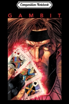 Paperback Composition Notebook: Marvel X-Men Gambit Glowing Cards Graphic Journal/Notebook Blank Lined Ruled 6x9 100 Pages Book