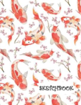 Paperback Sketchbook: Koi Fish & Cherry Blossoms Fun Framed Drawing Paper Notebook Book