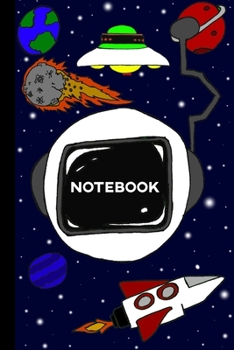 Cartoon Astronaut Notebook for Space Lovers: Space Background Outer Space Cartoons Journal