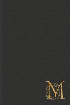 Paperback M: Professional Personalized Gold Initial M, Office or Home Journal with Dark Faux Leather-look Printed Cover Book