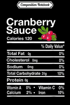 Composition Notebook: Cranberry Sauce Nutrition Thanksgiving Costume Christmas  Journal/Notebook Blank Lined Ruled 6x9 100 Pages