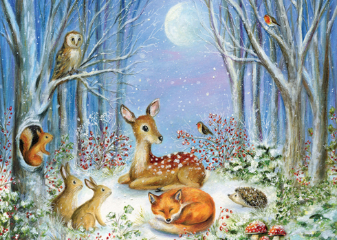 Gift Peaceful Forest Friends Deluxe Boxed Holiday Cards (20 Cards, 21 Self-Sealing Envelopes) Book