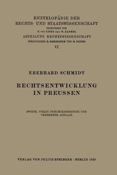 Paperback Rechtsentwicklung in Preussen [German] Book