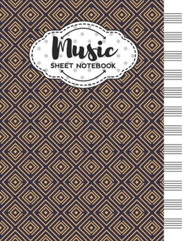Music Sheet Notebook: Blank Staff Manuscript Paper with Art Deco Themed Cover Design