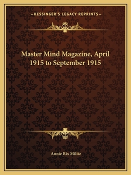 Paperback Master Mind Magazine, April 1915 to September 1915 Book