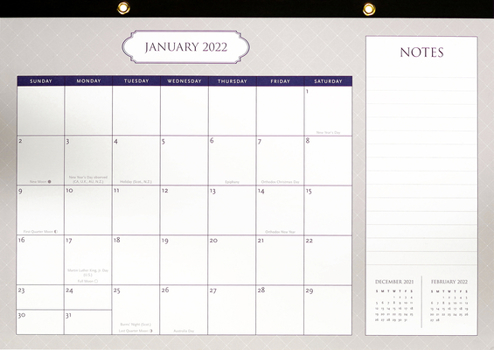 Hardcover 2022 Classic Desk Calendar Pad (12-Month Calendar with Bonus Stickers) Book