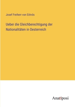 Paperback Ueber die Gleichberechtigung der Nationalitäten in Oesterreich [German] Book