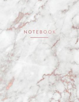 Notebook: Elegant White Marble with Shiny Rose Gold Cover | 150 College-ruled (7mm) Lined Pages | 8.5 x 11 - (A4 Size) (Marble and Gold)