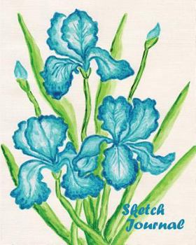 Paperback Sketch Journal: Blue Orchid 8x10 - Pages Are Lightly Lined with Extra Wide Right Margins for Sketching, Drawing, and Writing Book