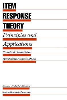 Hardcover Item Response Theory: Principles and Applications Book