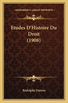 Paperback Etudes D'Histoire Du Droit (1908) [French] Book