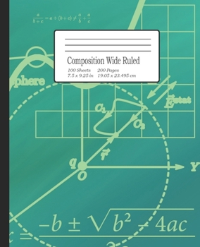 Paperback Composition Wide Ruled: Notebook for Students, Home School, Pre-School up to College, great for Writing Notes. 7.5" x 9.25" Book