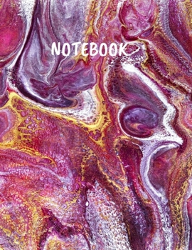 Notebook: Purple Gold colored Marble Unruled Unlined Paper Writing Journal Notebook For Notes Work and School   Large ( 8.5 x 11 ) 100 pages