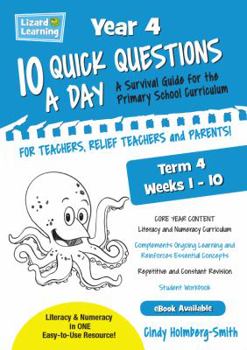 Paperback Lizard Learning 10 Quick Questions A Day Year 4 Term 4 Book