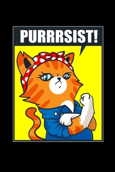 Paperback Notebook: Cats pun resistance funny joke gift 120 Pages, 6x9 Inches, Lined / Ruled Book