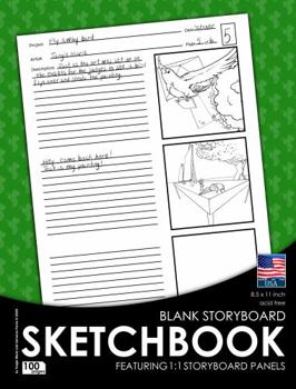 Paperback Blank Storyboard Sketchbook: Featuring 1:1 Thumbnail Panels 100 Bright White Pages Book