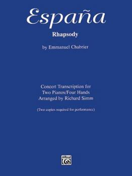 Paperback España Rhapsody: Concert Transcription for Two Pianos, Sheet Book