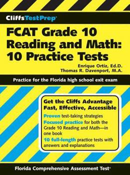 Paperback Cliffstestprep Fcat Grade 10 Reading and Math: 10 Practice Tests Book