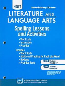 Paperback Holt Literature and Language Arts: Spelling Lessons and Activities Grade 6 Book
