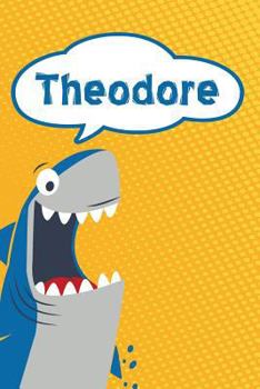 Theodore: Personalized Shark Isometric Dot Paper Notebook for Kids 120 Pages 6x9