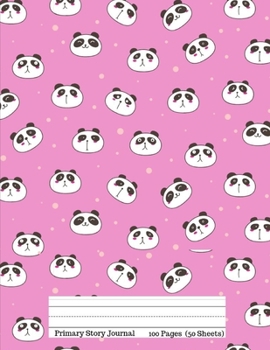 Paperback Primary Story Journal: : Cute Pink Pandas: Picture Space and Dotted Midline - Grades K-2 School Exercise Notebook - 100 Story Pages (Pretty N Book