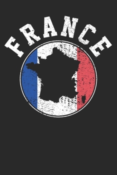 Paperback Gift Notebook: France Flag 6x9 Dot Grid 120 Pages Book