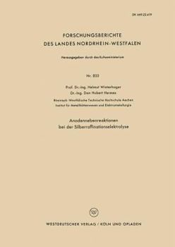Paperback Anodennebenreaktionen Bei Der Silberraffinationselektrolyse [German] Book
