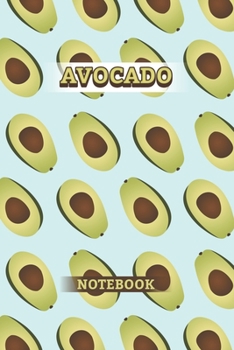 AVOCADO NOTEBOOK: Light Blue 130 Pages Wide Ruled Lined Paper Avocado Lovers Themed Notebook 6x9 diary gift for Teens, Kids, Girls, Boys, Women