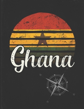 Ghana: Ghanaian Vintage Flag Personalized Retro Gift Idea for Coworker Friend or Boss  Undated Planner Daily Weekly Monthly Calendar Organizer Journal
