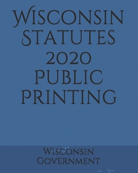 Paperback Wisconsin Statutes 2020 Public Printing Book