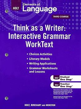 Paperback Elements of Language: Think as a Writer Interactive Writing Worktext Book